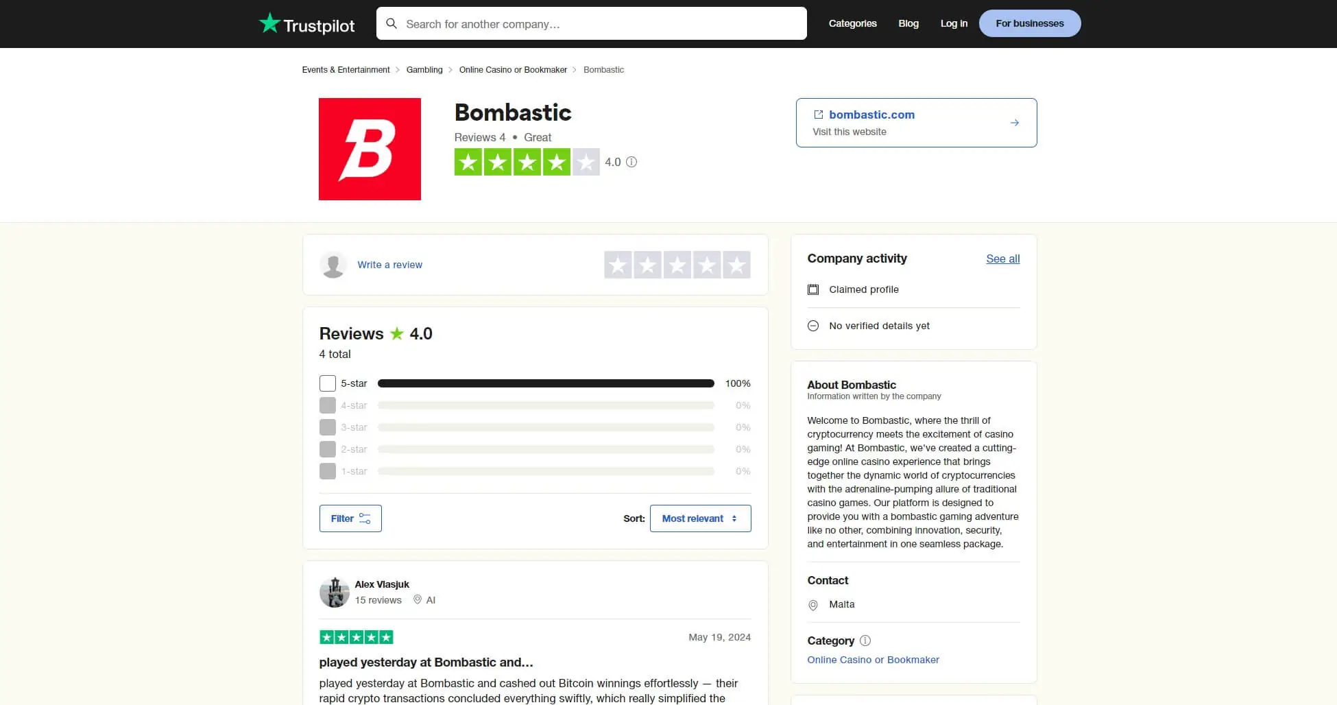 Trustpilot Reviews Bombastic