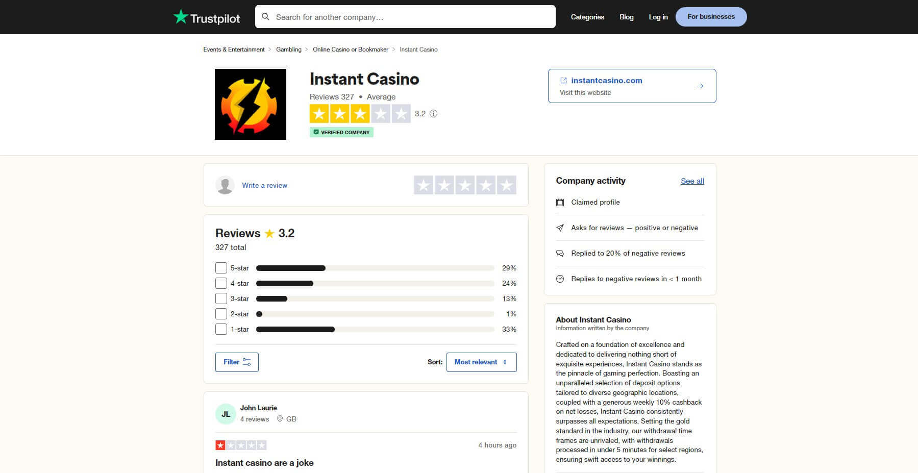 Reviews InstantCasino